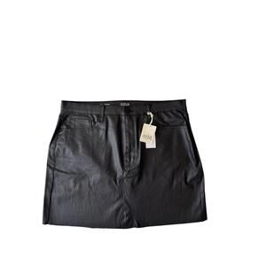 Women’s A.N.A High Rise Black‎ Mini Skirt Sz 18 Goth Biker Goth Chic Moto